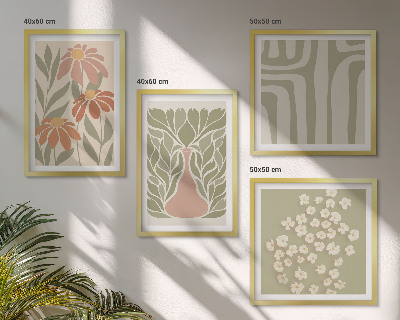 Polyptyque z cadres Bohème minimaliste floral