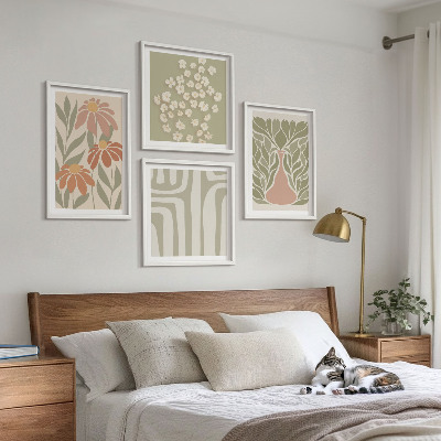 Polyptyque z cadres Bohème minimaliste floral