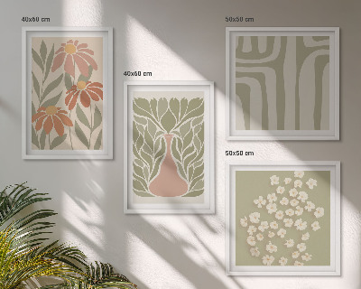 Polyptyque z cadres Bohème minimaliste floral