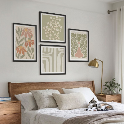 Polyptyque z cadres Bohème minimaliste floral