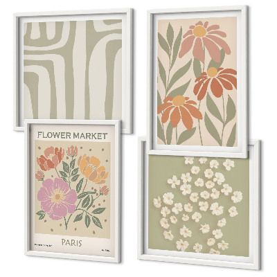 Mur de tableaux Motifs botaniques, minimalisme parisien