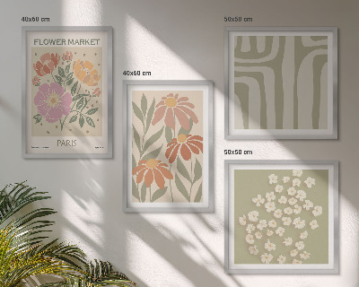 Mur de tableaux Motifs botaniques, minimalisme parisien
