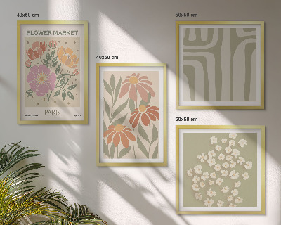 Mur de tableaux Motifs botaniques, minimalisme parisien