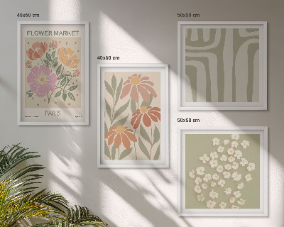 Mur de tableaux Motifs botaniques, minimalisme parisien