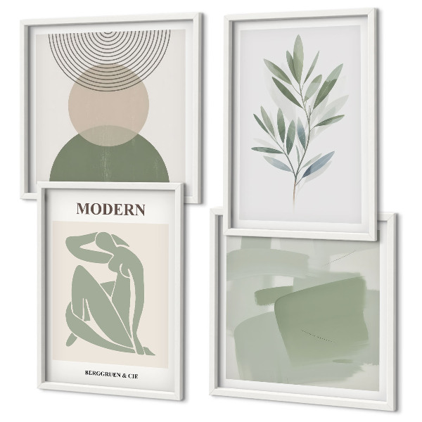 Mur de tableaux Graphismes végétaux abstraits et stylés