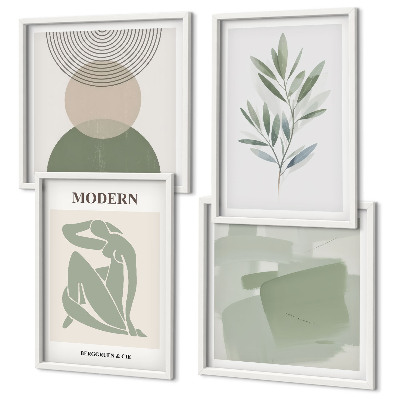 Mur de tableaux Graphismes végétaux abstraits et stylés