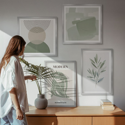 Mur de tableaux Graphismes végétaux abstraits et stylés
