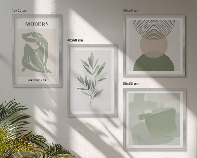 Mur de tableaux Graphismes végétaux abstraits et stylés