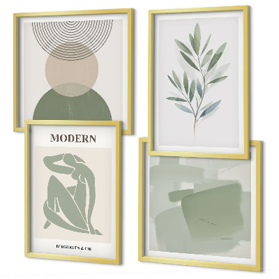 Mur de tableaux Graphismes végétaux abstraits et stylés