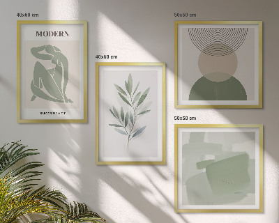 Mur de tableaux Graphismes végétaux abstraits et stylés