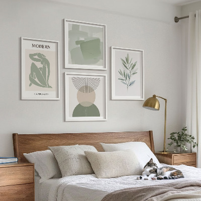 Mur de tableaux Graphismes végétaux abstraits et stylés