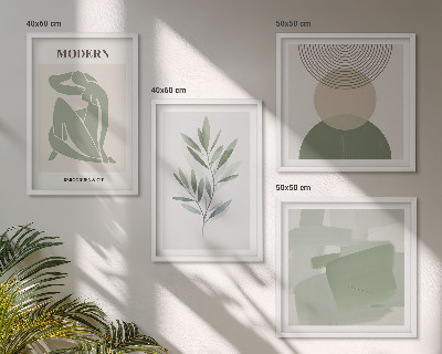 Mur de tableaux Graphismes végétaux abstraits et stylés