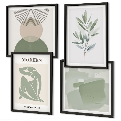 Mur de tableaux Graphismes végétaux abstraits et stylés