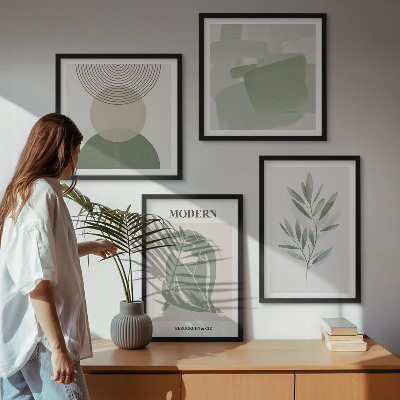 Mur de tableaux Graphismes végétaux abstraits et stylés