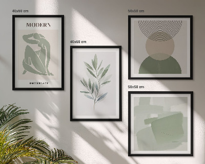 Mur de tableaux Graphismes végétaux abstraits et stylés