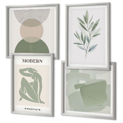 Mur de tableaux Graphismes végétaux abstraits et stylés