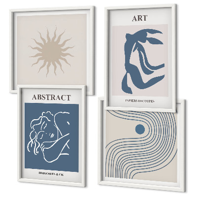 Ensemble de 4 tableaux Les motifs abstraits élégants de matisse