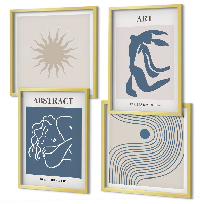 Ensemble de 4 tableaux Les motifs abstraits élégants de matisse