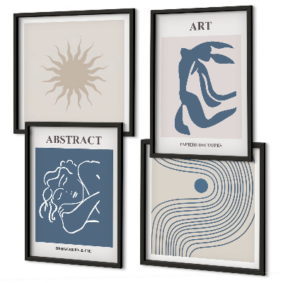 Ensemble de 4 tableaux Les motifs abstraits élégants de matisse
