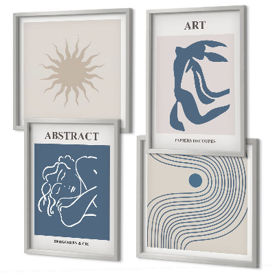 Ensemble de 4 tableaux Les motifs abstraits élégants de matisse