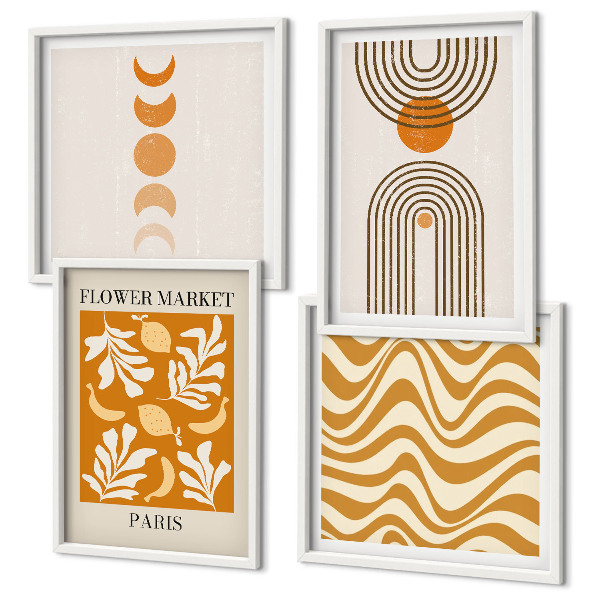 Mur de tableaux Motifs géométriques végétaux