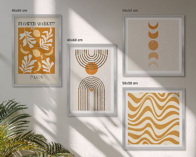 Mur de tableaux Motifs géométriques végétaux