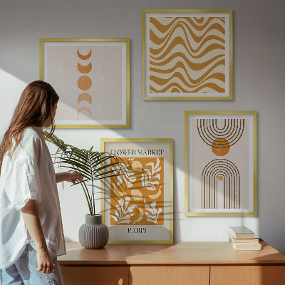 Mur de tableaux Motifs géométriques végétaux