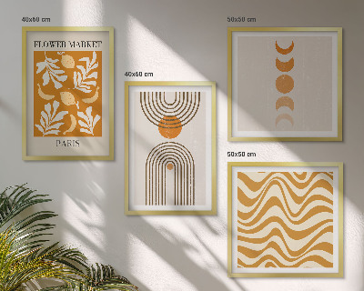 Mur de tableaux Motifs géométriques végétaux