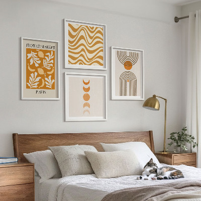 Mur de tableaux Motifs géométriques végétaux