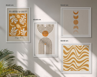 Mur de tableaux Motifs géométriques végétaux