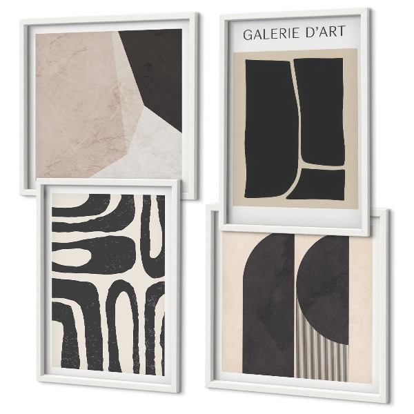Ensemble de 4 tableaux Affiches minimalistes abstraites