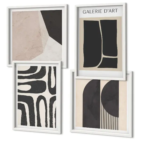Affiches minimalistes abstraites ensemble de 4 tableaux