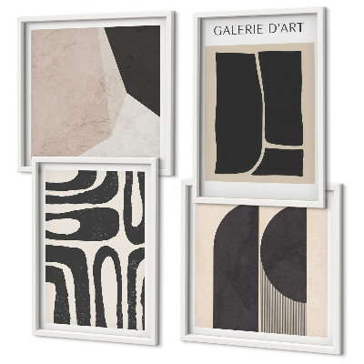Ensemble de 4 tableaux Affiches minimalistes abstraites