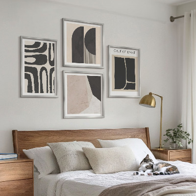Ensemble de 4 tableaux Affiches minimalistes abstraites