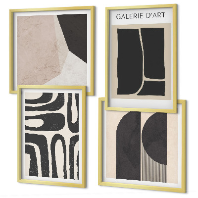 Ensemble de 4 tableaux Affiches minimalistes abstraites
