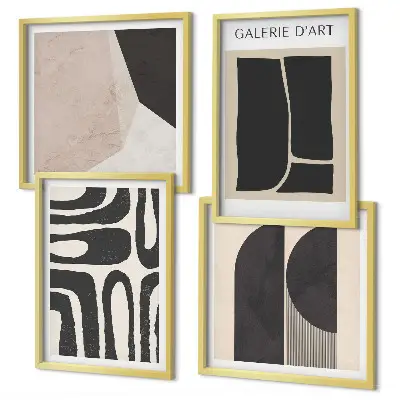 Affiches minimalistes abstraites ensemble de 4 tableaux