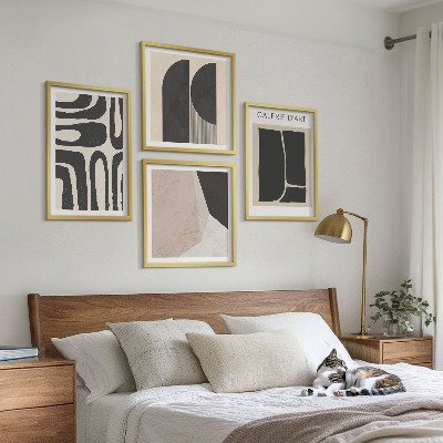 Ensemble de 4 tableaux Affiches minimalistes abstraites