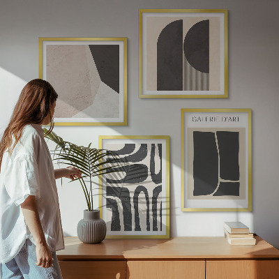 Ensemble de 4 tableaux Affiches minimalistes abstraites