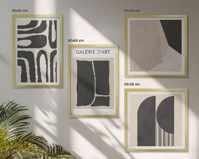 Ensemble de 4 tableaux Affiches minimalistes abstraites