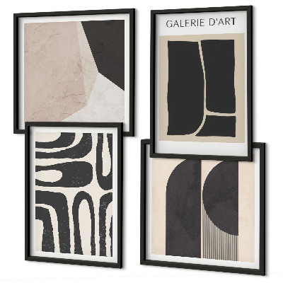 Ensemble de 4 tableaux Affiches minimalistes abstraites