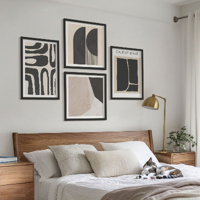 Ensemble de 4 tableaux Affiches minimalistes abstraites