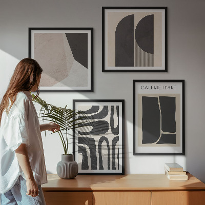 Ensemble de 4 tableaux Affiches minimalistes abstraites