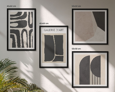 Ensemble de 4 tableaux Affiches minimalistes abstraites