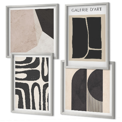 Ensemble de 4 tableaux Affiches minimalistes abstraites