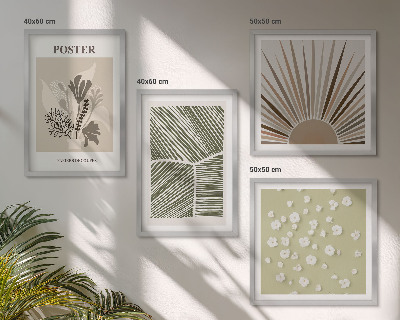 Polyptyque z cadres Motifs végétaux aux couleurs douces