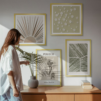 Polyptyque z cadres Motifs végétaux aux couleurs douces