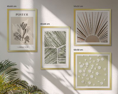 Polyptyque z cadres Motifs végétaux aux couleurs douces