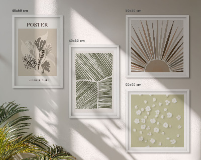 Polyptyque z cadres Motifs végétaux aux couleurs douces