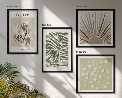 Polyptyque z cadres Motifs végétaux aux couleurs douces