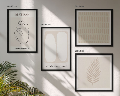 Polyptyque z cadres Lignes formes beige blanc